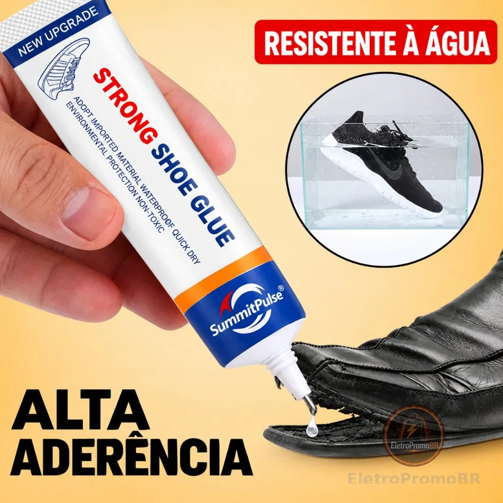 Cola para Sapato e Tênis 60ML Adesivo Forte Flexível Impermeável para Reparo de Sola, Couro, Borracha e PVC 60ML