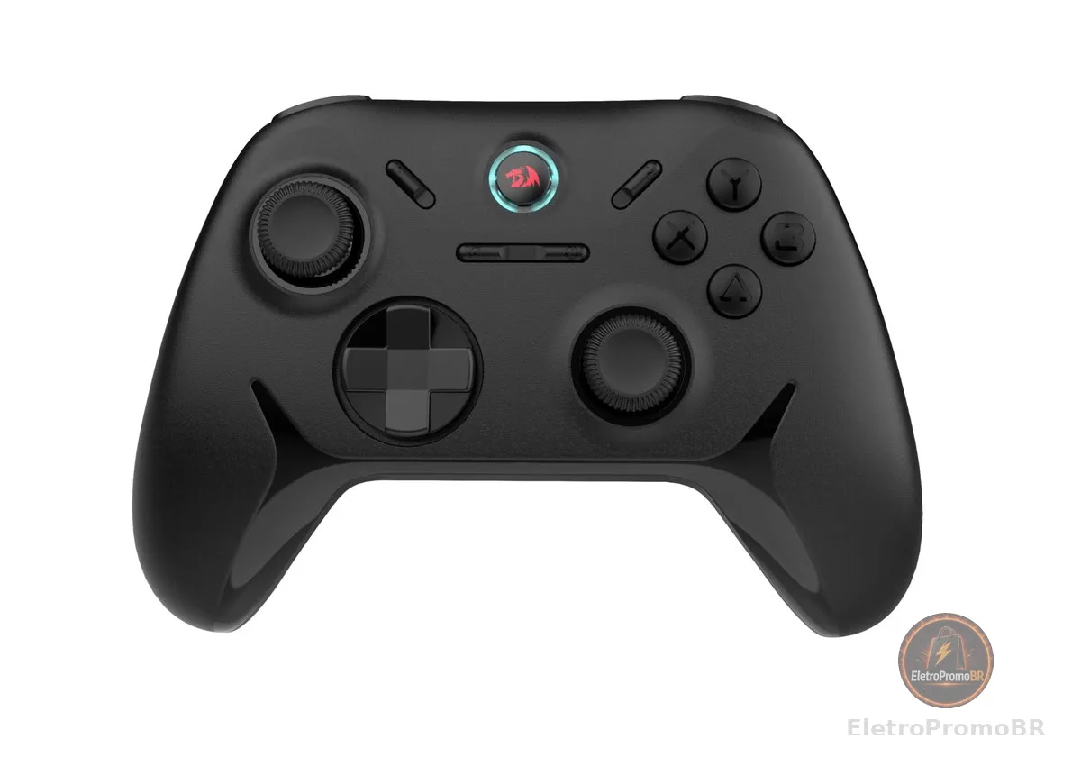 Redragon Controle Gamer Tophis G821 Gamepad Sem Fio 2.4GHz USB-C Analógicos e Gatilhos Hall Effect Compatível c/ PC e Xbox Preto