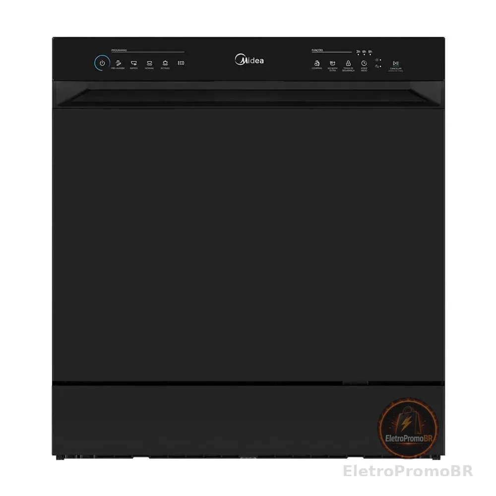 Lava Louças 8 Serviços Preta Touch Plus Midea