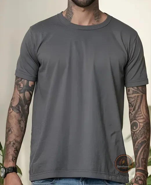 Camiseta Masculina Lisa Básica 100% Algodão Leve Confortável