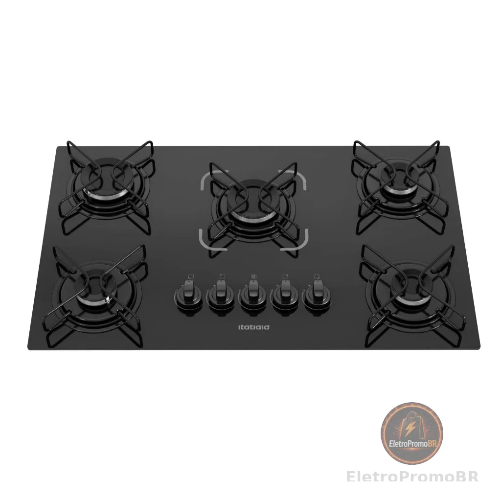 Cooktop Itatiaia Essencial 5 Bocas Preto – Bivolt 127V/220V com Acendimento Automático
