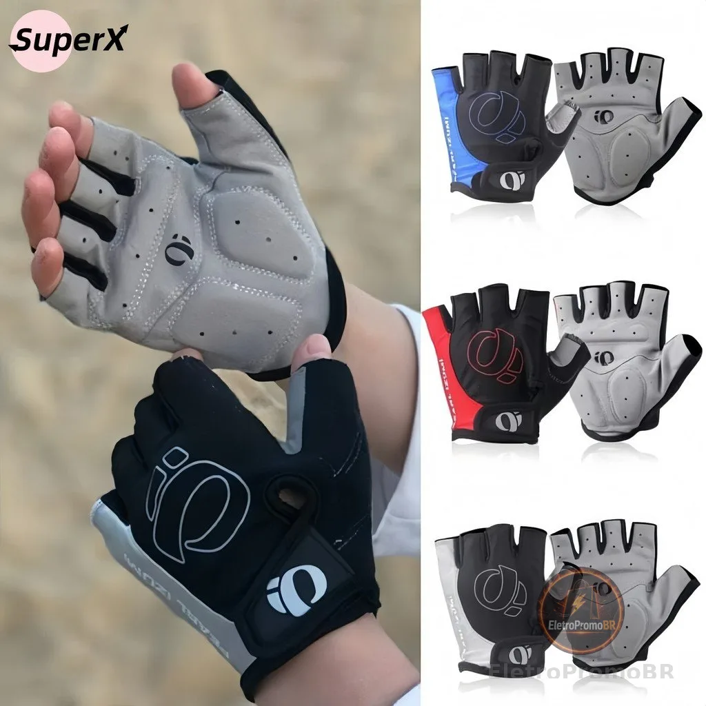 Luva de Ciclismo Masculina Meio Dedo com Gel – Conforto e Proteção para Bicicleta