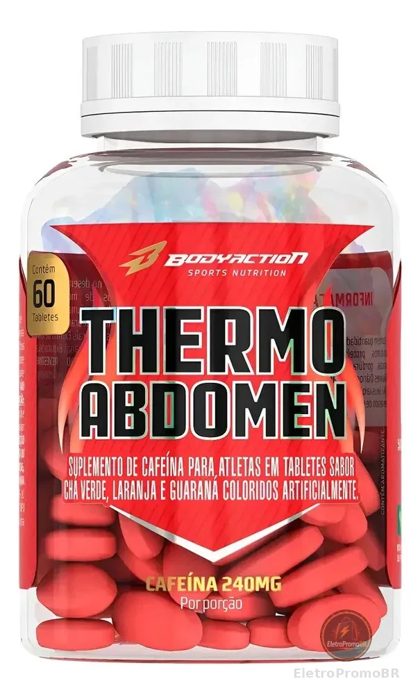Thermo Abdomen 60 Comprimidos Bodyaction 240mg De Cafeína Sem Sabor