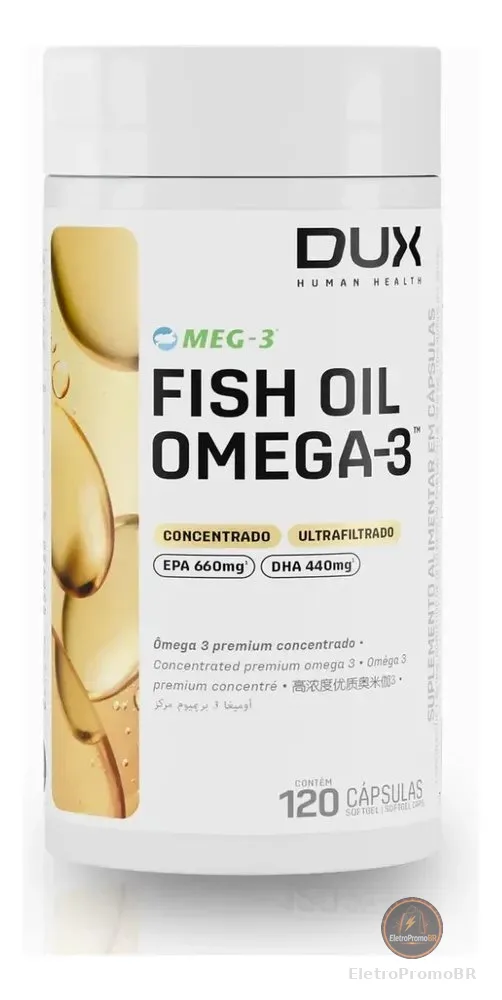 Ômega 3 Dux Fish Oil 120 Cápsulas 660mg Epa 440mg Dha Sem Sabor