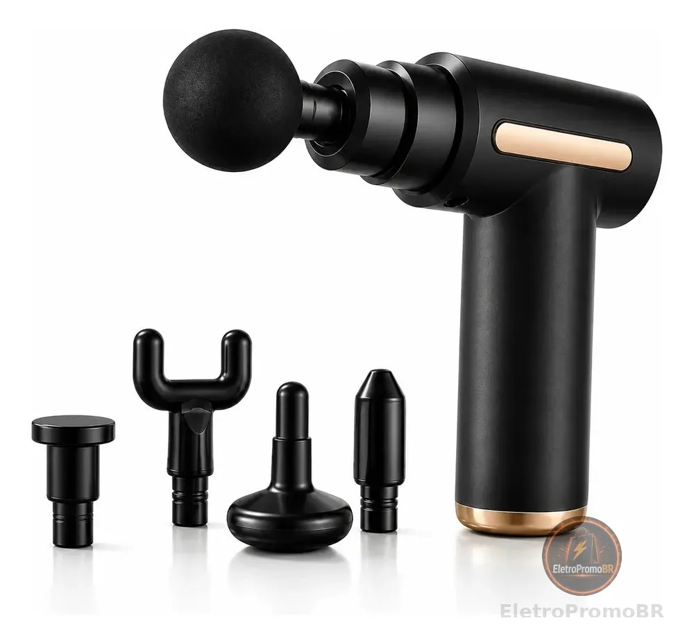 Massageador Pistola Elétrica Profissional Muscular Portátil 127/220v Preto
