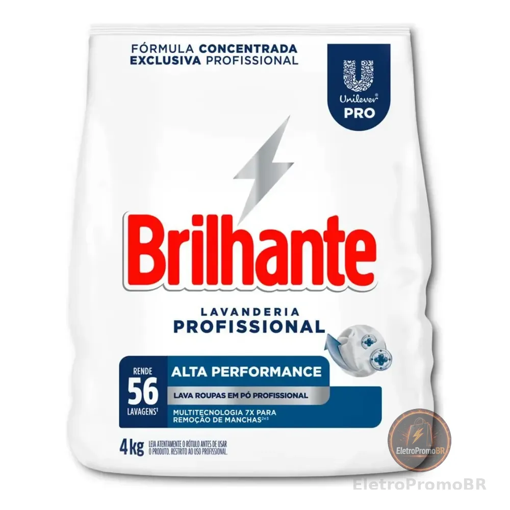 Lava Roupas Em Pó Lavanderia Profissional Alta Performance Pacote 4kg Brilhante