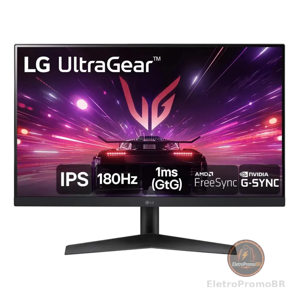 Monitor Gamer LG Ultragear 24 24gs60f-b Ips Full Hd 180hz 1ms (gtg) Nvidia® G-sync® Amd Freesync Hdr10 Srgb 99% Hdmi Displayport Preto 127/220v