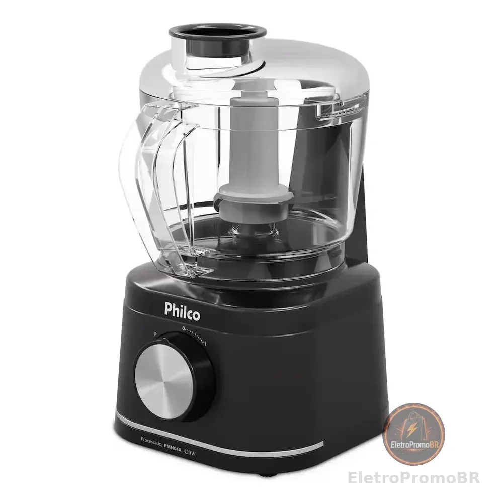 Processador De Alimentos Philco 420w 500ml Com Pulsar Compacto Pmn04a Preto 127v