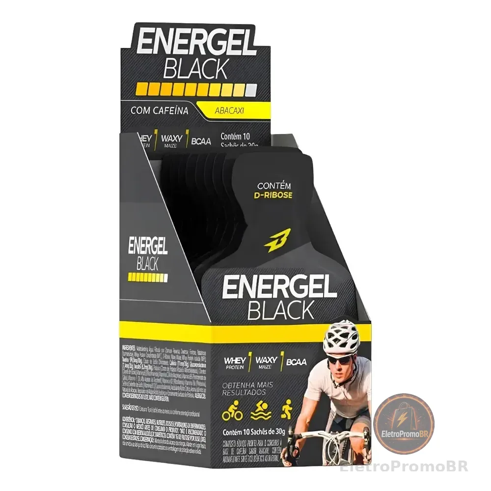 Energel Black 10 Saches/30g - Body Action Sabor Abacaxi