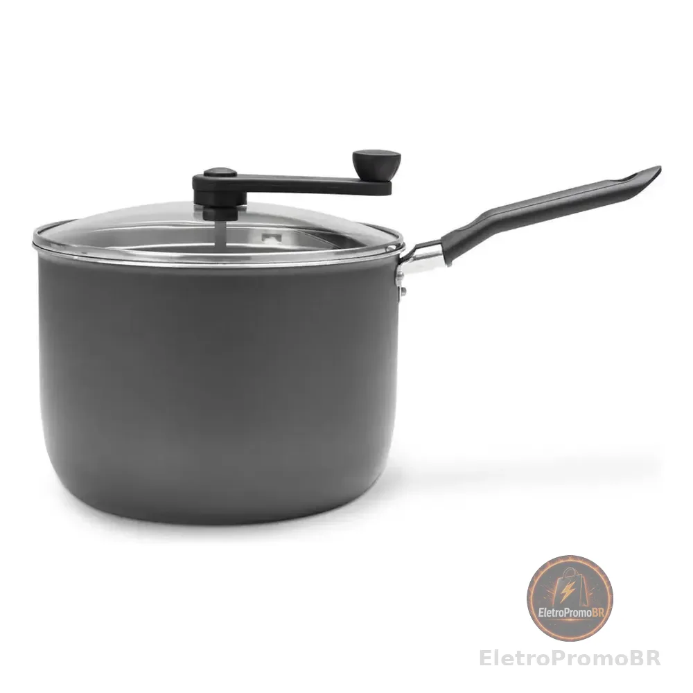 Pipoqueira Pic Poc Pro-flon Especiarias Em Alumínio 20cm 4,2l Prata 7100/157 Brinox Grafite