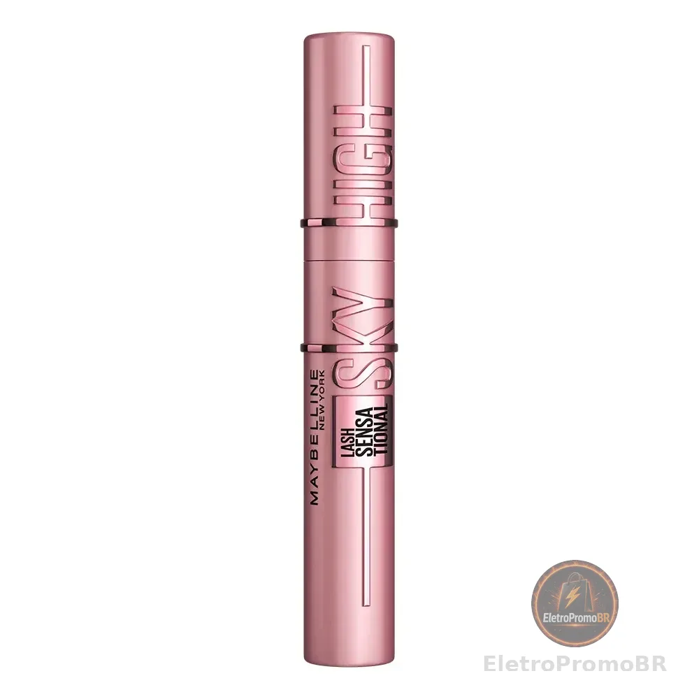 Máscara De Cíliosescova Flexível, Alongamento Sem Limites Com Extrato De Bambu E Fibras, Impacto De Todos Os Ângulos, Preto, Lash Sensational Sky High Maybelline Ny, 7,2ml Very Black