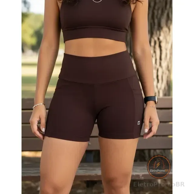 Shortinho Para Corrida Academia Feminino Com Bolsos