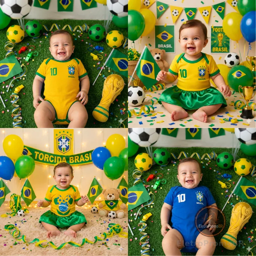 Body Bebê Brasil Temático 100% Algodão