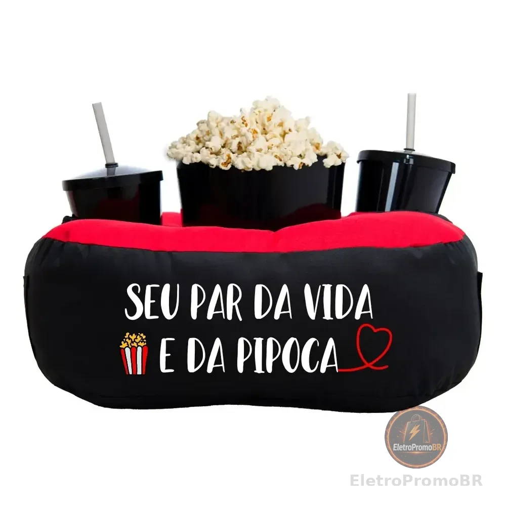 Almofada Porta Pipoca Bicolor Casal Par Da Vida Preto Par Da Vida