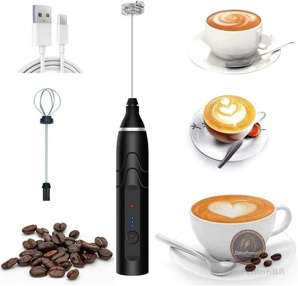 Mini Mixer Portátil Misturador de Bebidas Batedor Espumador de Leite USB Recarregável Cozinha Cafe Ovo