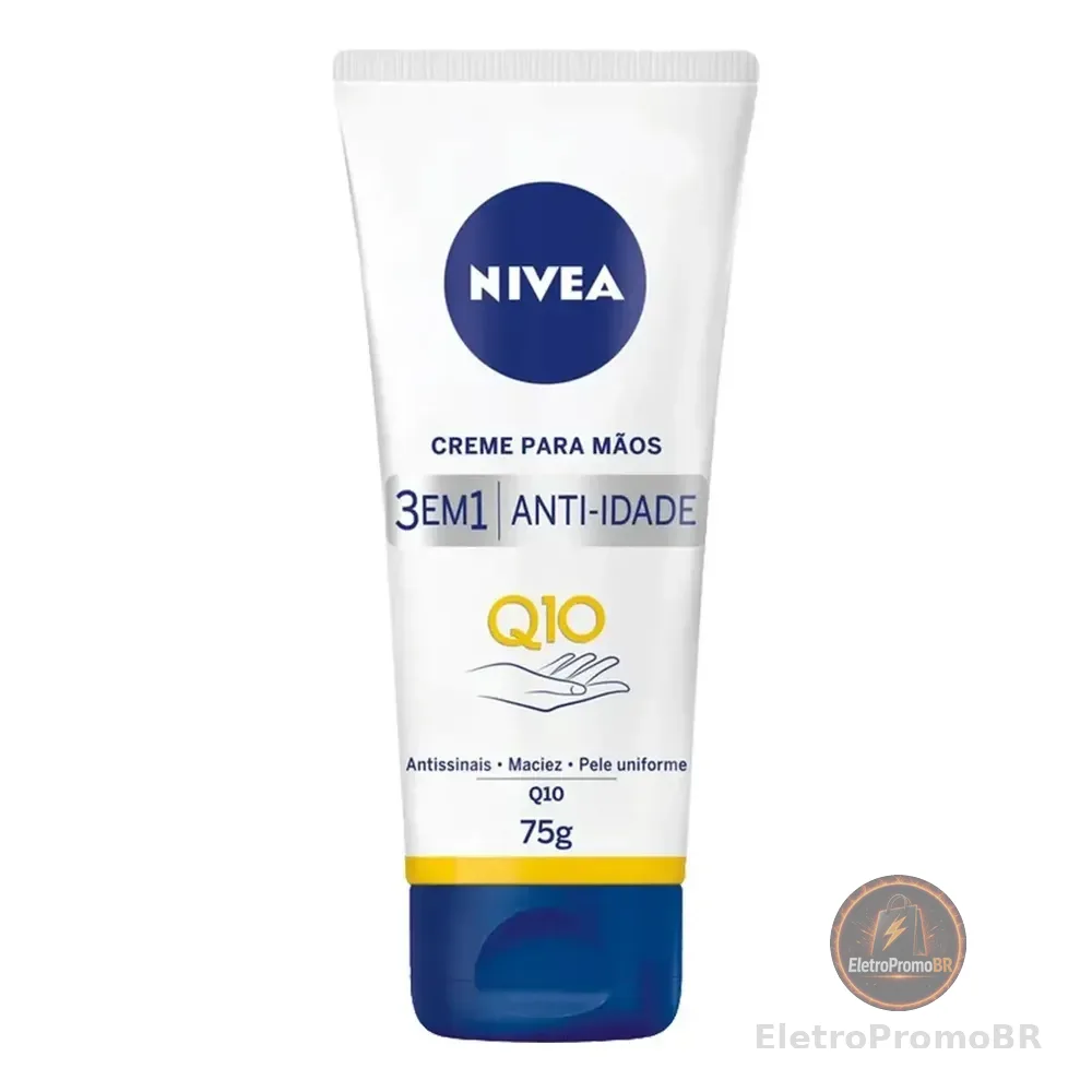 Nivea Creme Para Mãos Q10 Plus Reparação 75g, Sensação De Maciez, Hidratação Antissinais, Pele Uniforme, Renovação Celular, Pele Normal E Seca