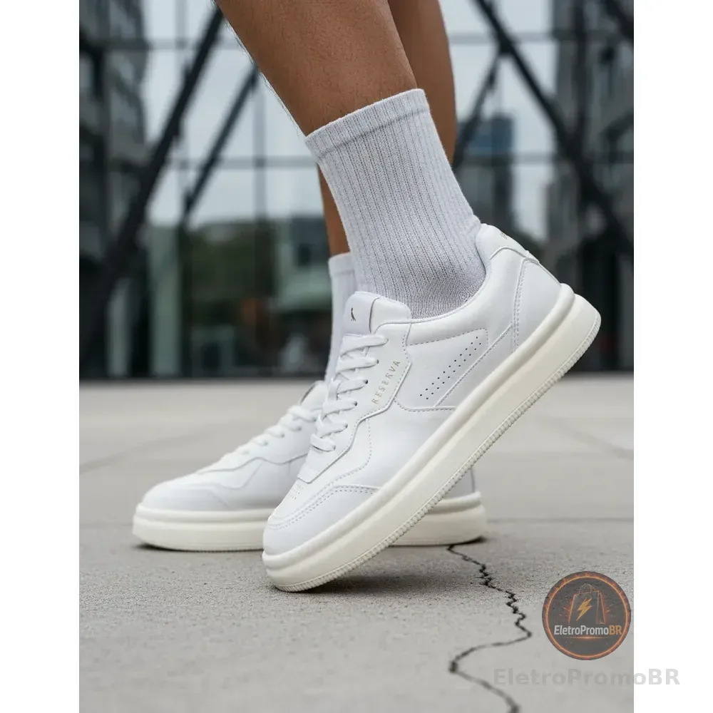 Tênis Casual Masculino Go Troy Com Forro Em Têxtil Reserva Creme Lisa 41 Br
