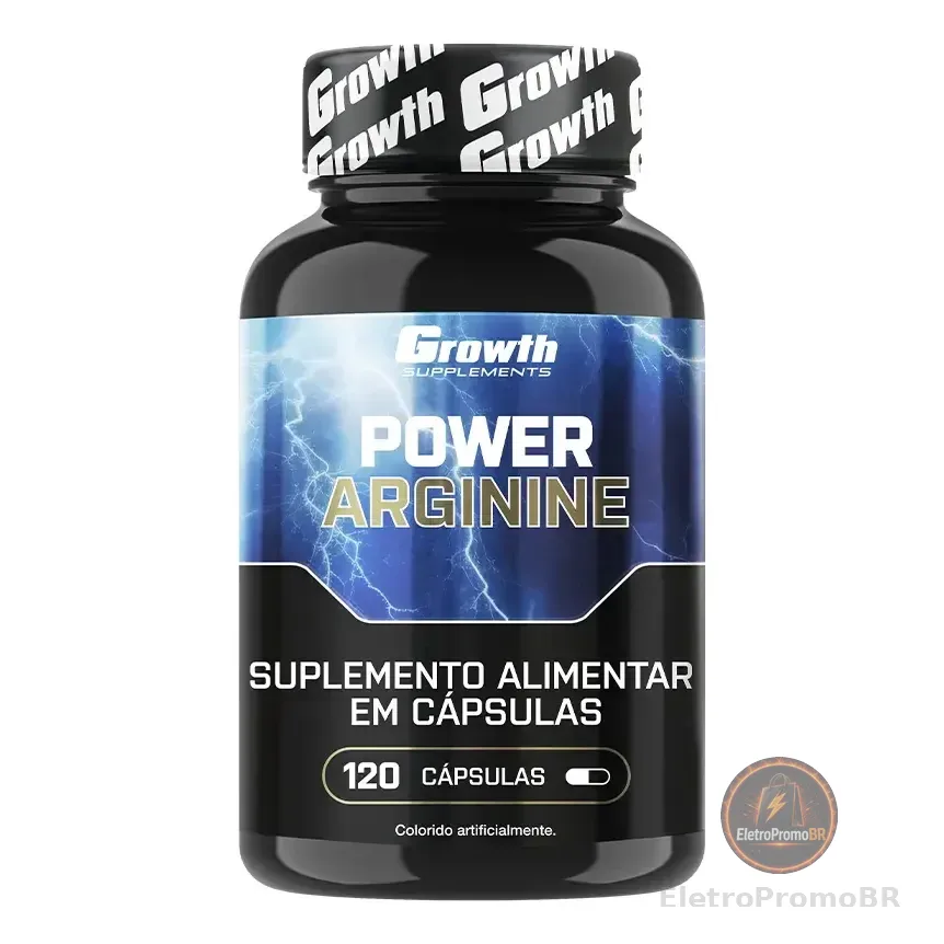 Power Arginine 120 Cáps. (600mg) Growth Supplements Sem Sabor