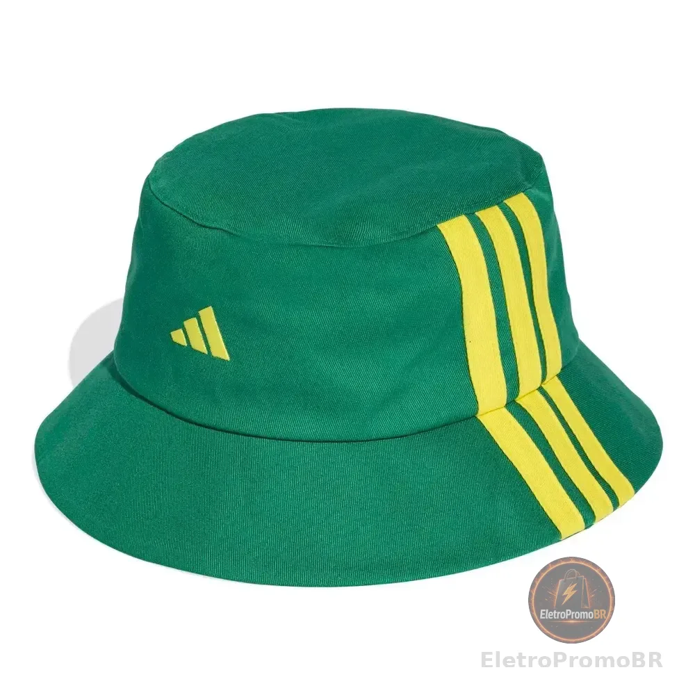 Chapéu Bucket Três Listras adidas Bold Green / Bright Yellow M/g Lisa