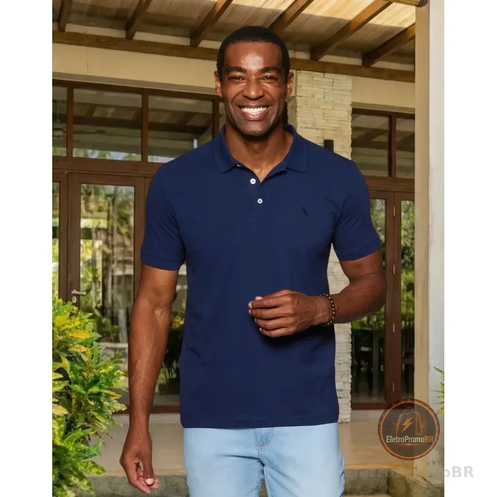 Camisa Masculina Reserva Polo Básica Marinho Lisa M