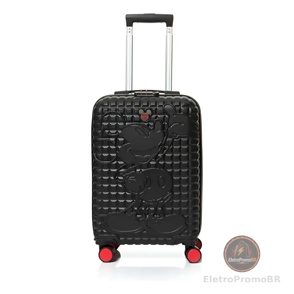 Mala De Bordo Viagem Pequena Preto Mickey Luxcel Mickey Mouse