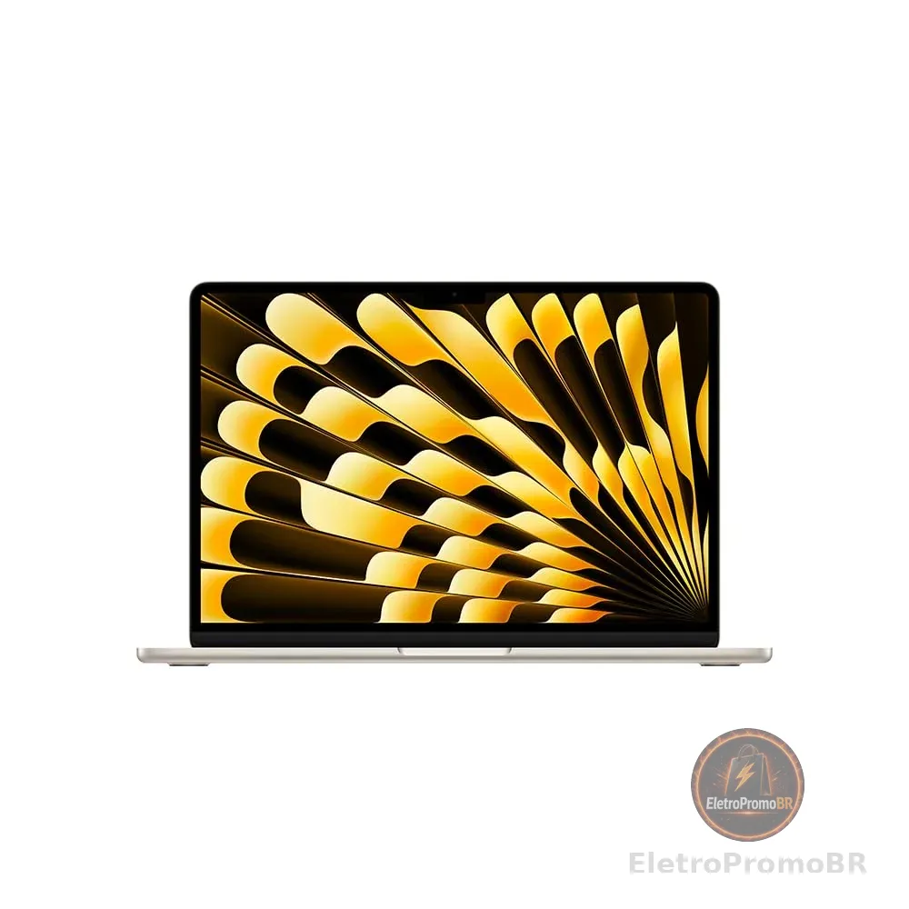 Apple 2025 MacBook Air (de 13 polegadas, Processador M4 da Apple com CPU 10‑core e GPU 10‑core, 24GB Memória unificada, 512 GB) - Luz das estrelas
