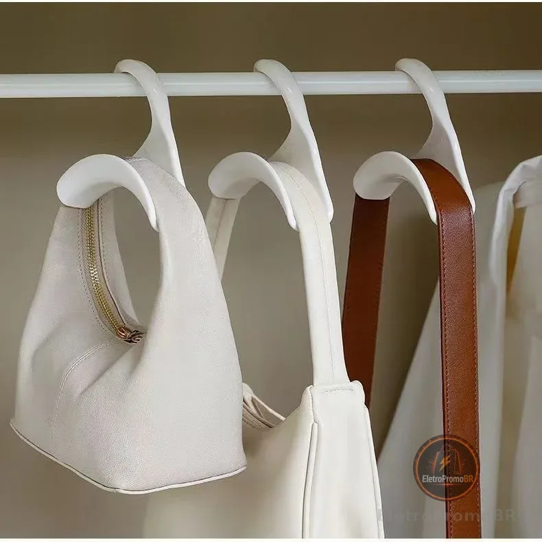 4 peças de ganchos organizadores duráveis para varão de armário para bolsas, chapéus, cachecóis, xales, gravatas - rack