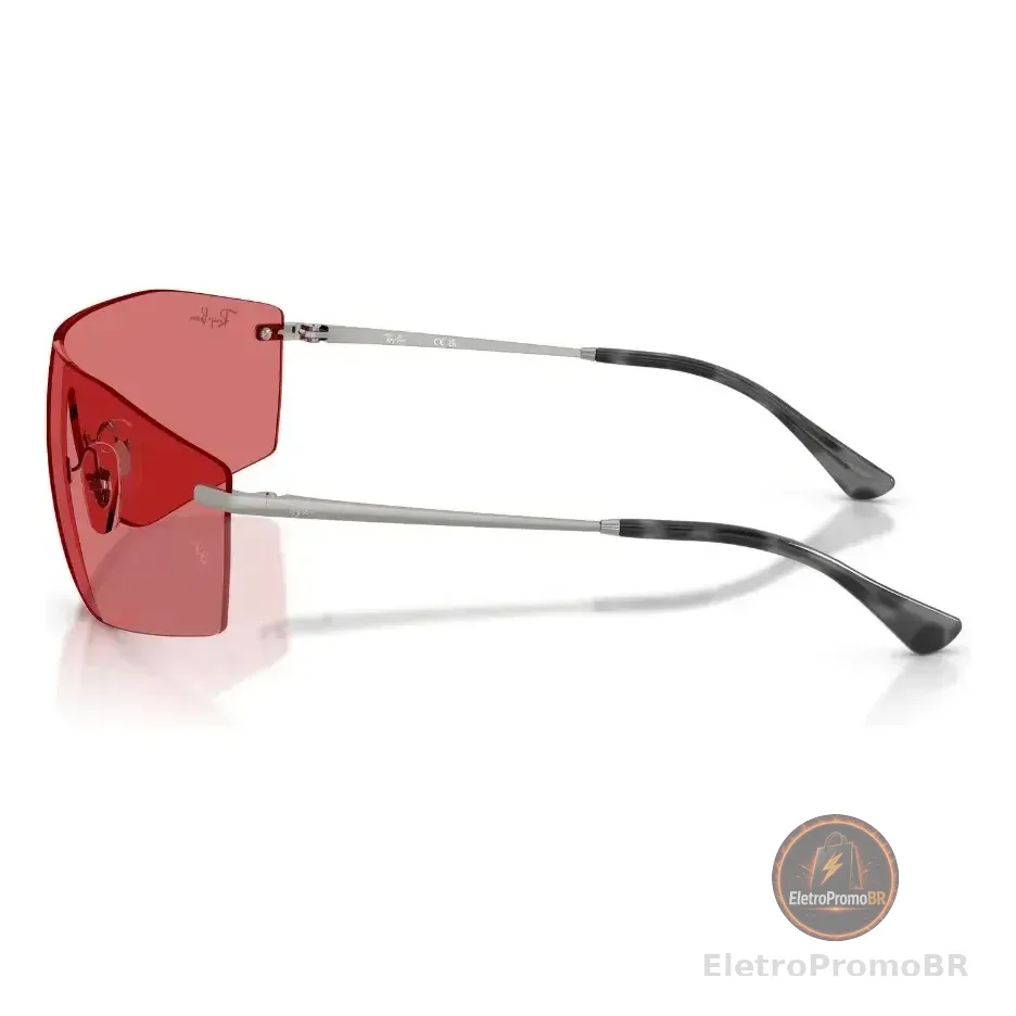 Oculos De Sol Ray-ban 0rb3781 - Tam 41 0rb3781003/8741 Shield W/o Bar Gunmetal / Red Hiper Red Hiper 0rb3781-41 Gunmetal