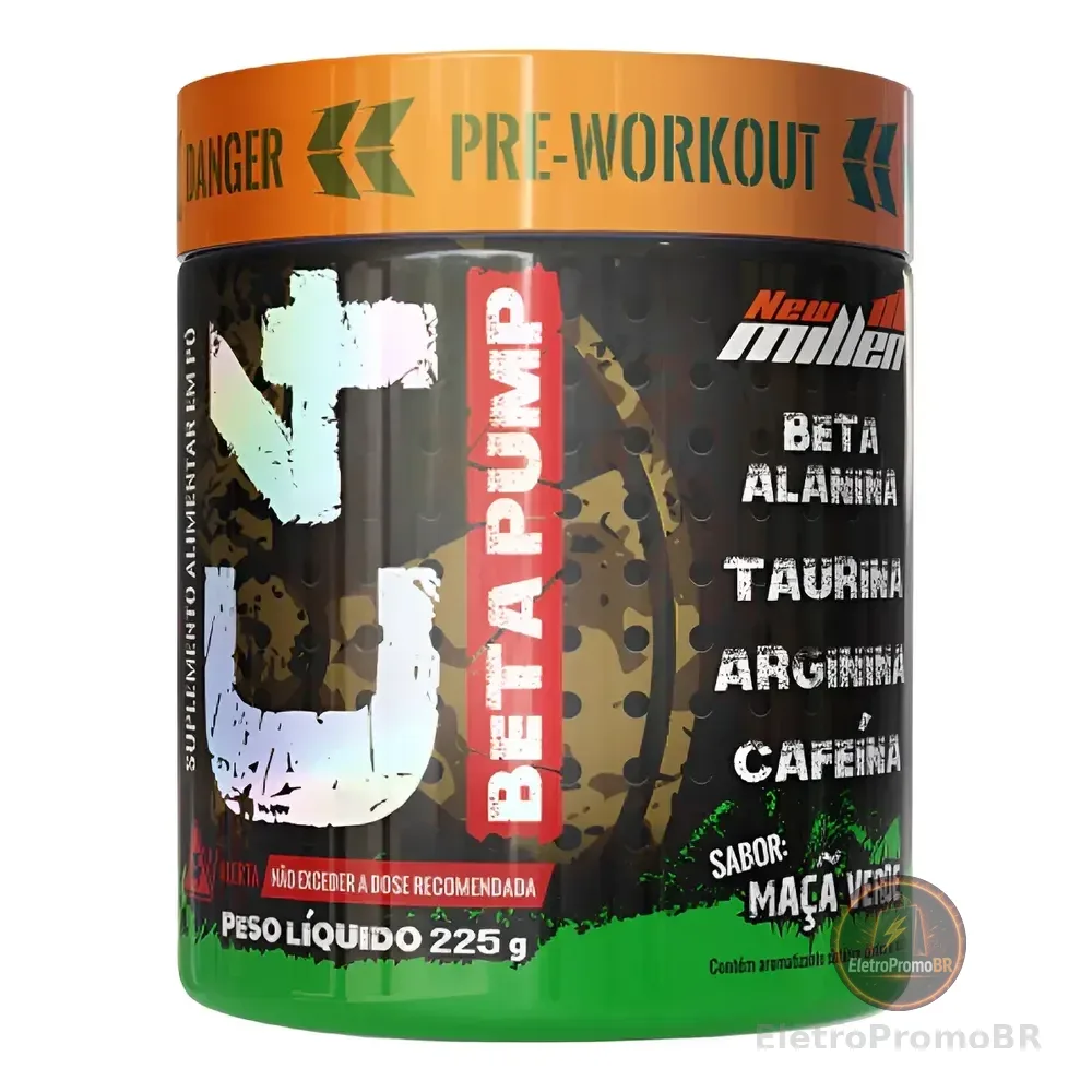 Suplemento Em Pó C4 Beta Pump 225g New Millen Sabor Maçã Verde