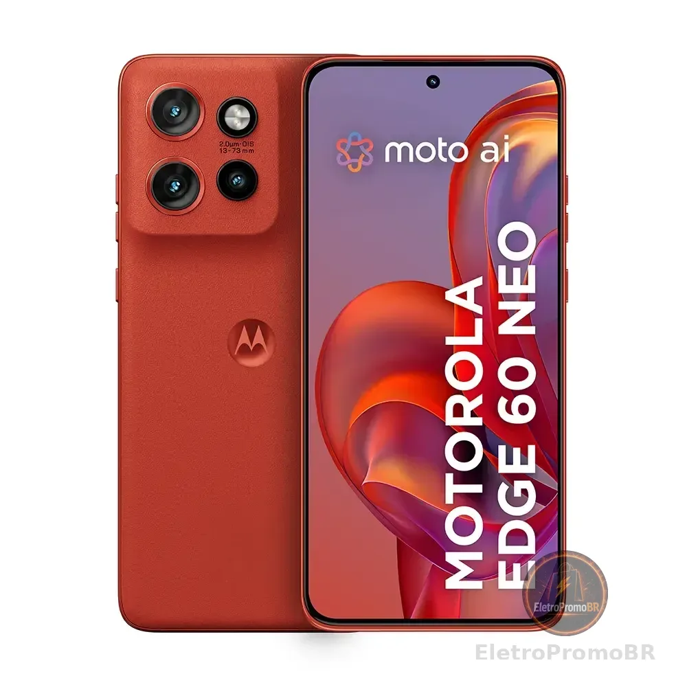 Smartphone Motorola Edge 60 Neo 5g - 256gb 24gb (12gb Ram + 12gb Ram Boost) 50mp Sony Camera Moto Ai E Tela 1.5k Super Hd - Vermelho