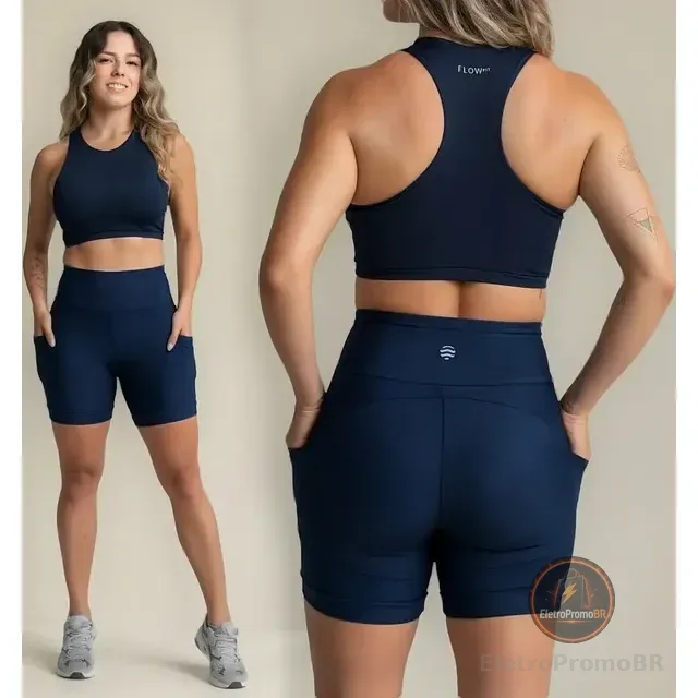 Conjunto Academia Feminino Top + Short - Zero Transparência