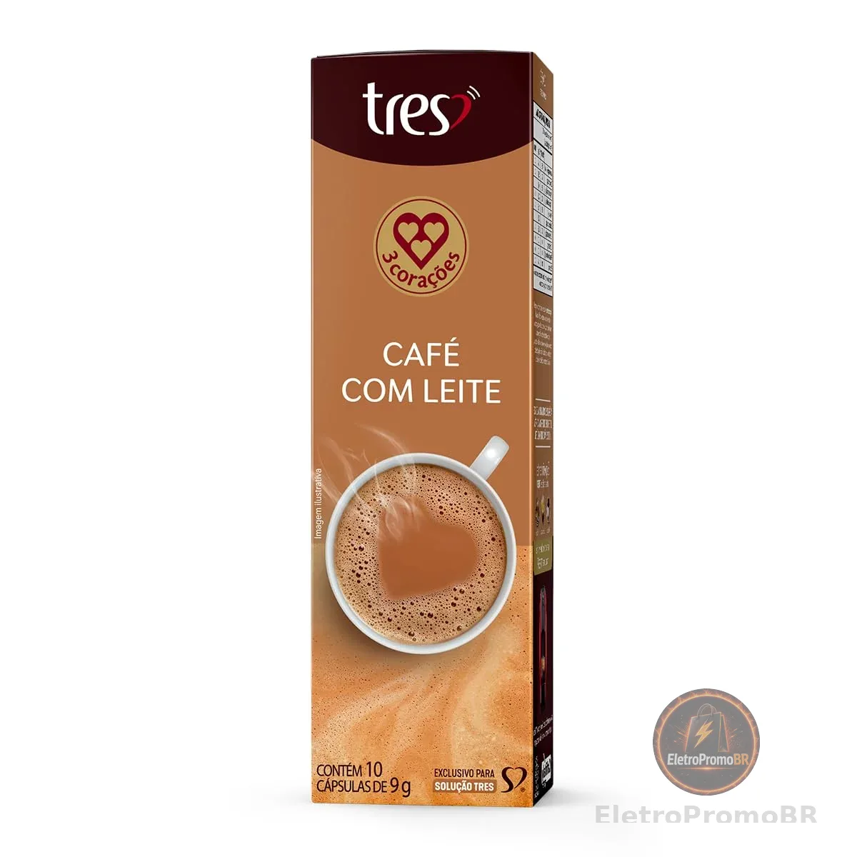 3 Corações Cápsula Café com Leite TRES - 10 unidades