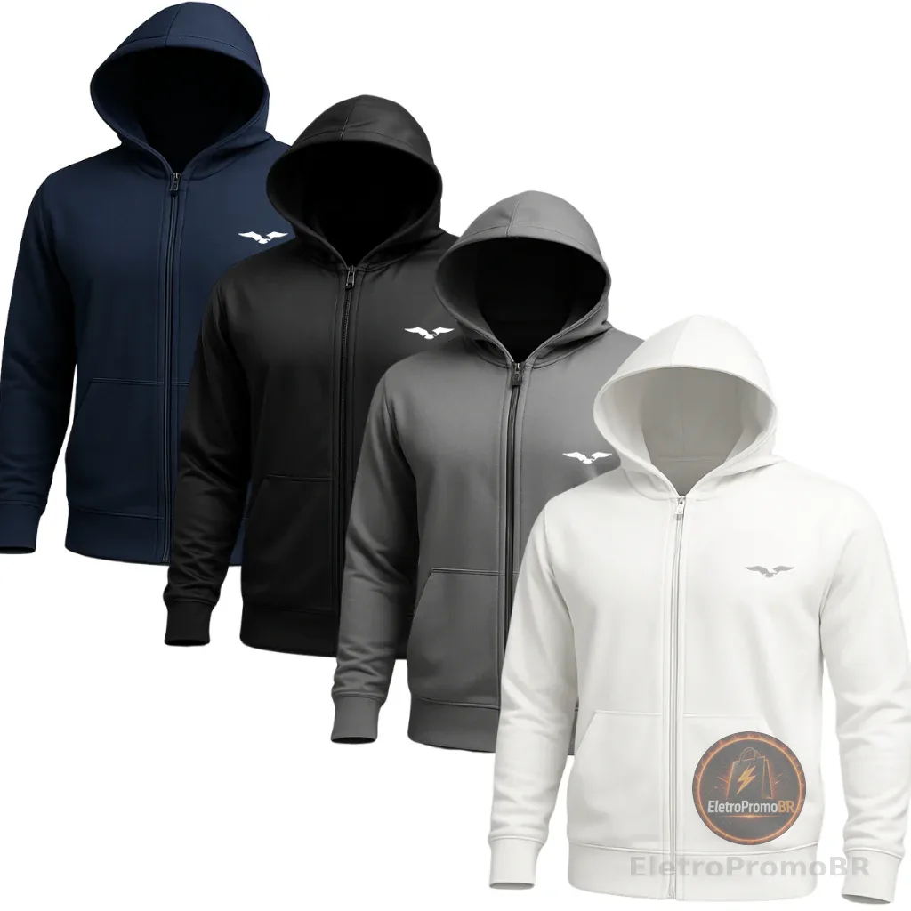 Jaqueta Blusa Jogger Masculina com Capuz Para Frio Com Refletivo