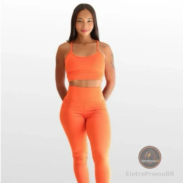Conjunto Top e Legging Alcinha Nadadora Fitness Academia Treino