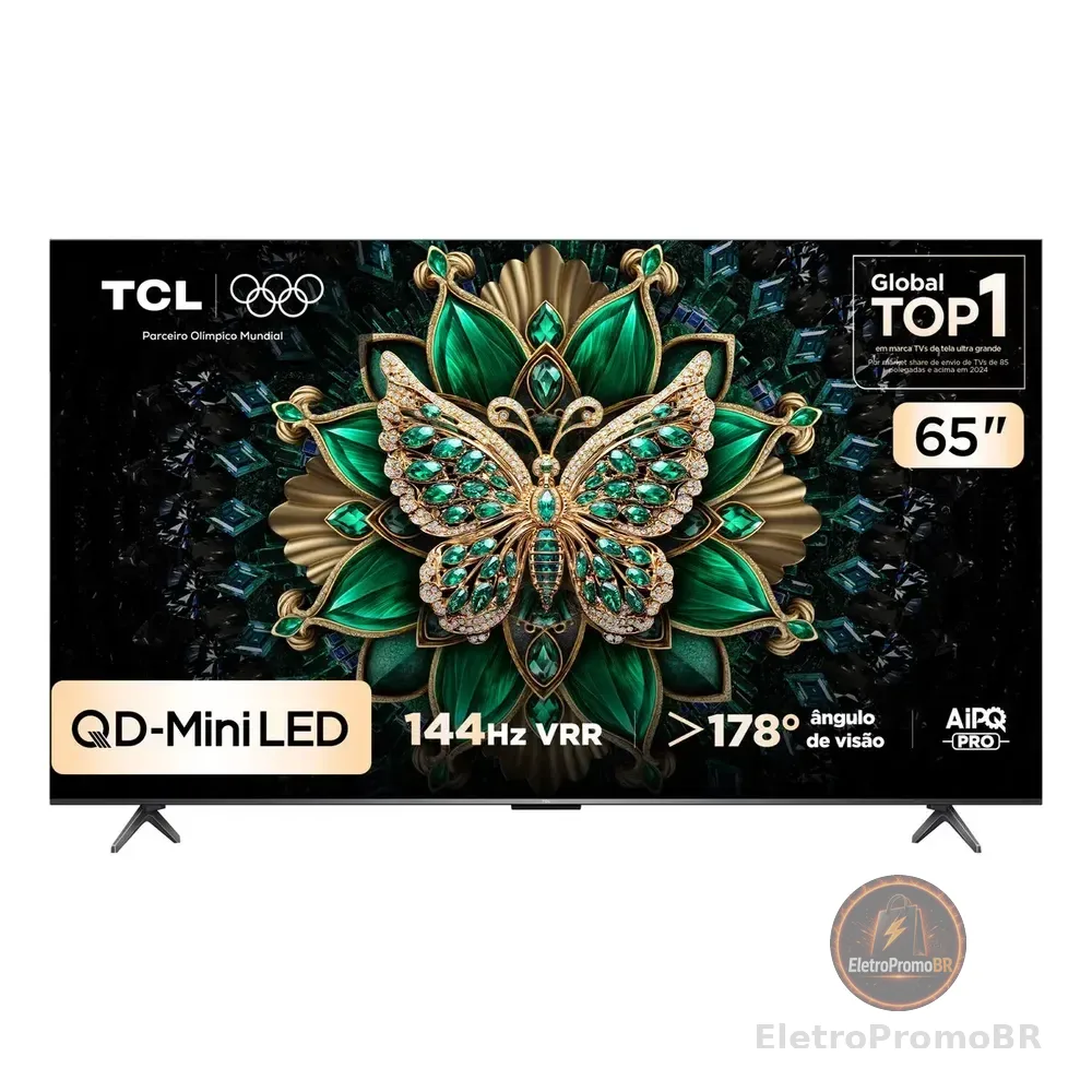 Smart Tv Tcl 65 Polegadas Qled Mini Led 4k C6k Wifi Bluetooth Google Tv 4 Hdmi 144hz Hdr10+ 65c6k