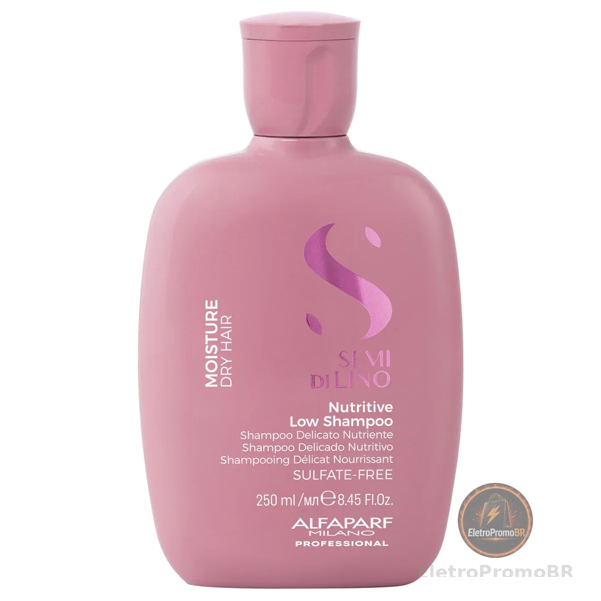 Alfaparf Milano Semi Di Lino Moisture Nutritive Sulfate Free Shampoo para cabelos secos - Sem parabenos e sem parafina - Seguro para cabelos com coloração - Qualidade de salão profissional 250ml
