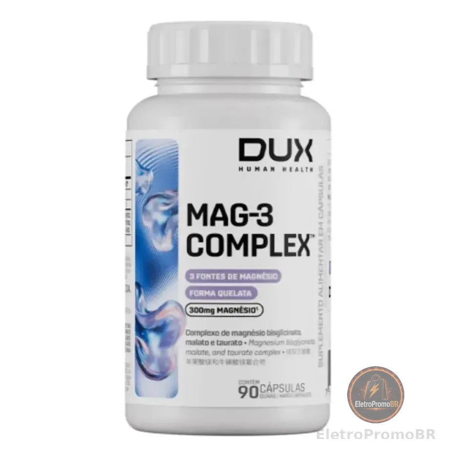 Magnésio Mag-3 Complex - 90 Capsulas Dux Nutrition Sabor Sem Sabor