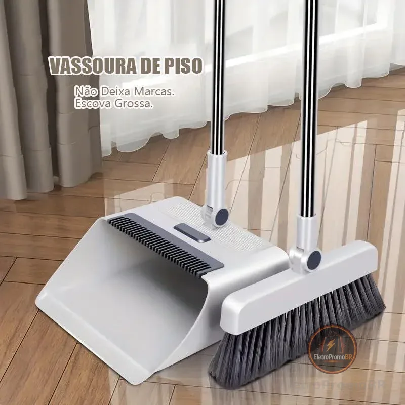 4 em 1 Conjunto de Vassoura e Pá Revolucionário - Limpeza Rápida e sem Sujeira! O conjunto de vassouras 4 em 1