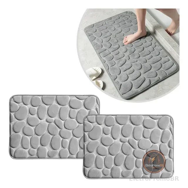 Kit 2 Tapete De Banheiro Antiderrapante Super Suave 60x40cm