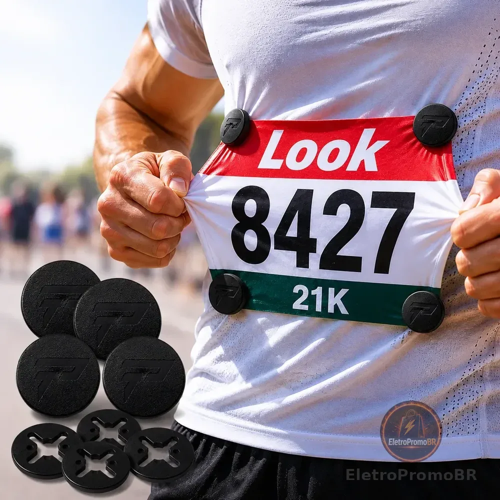 Botão Porta Número De Peito Corrida Kit 8 Unidades Elixpace Preto Único