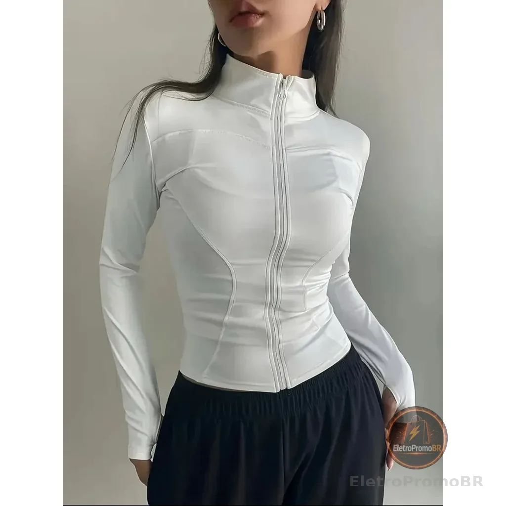 blusa manga longa gola alta academia suplex dia a dia inverno moda 2025