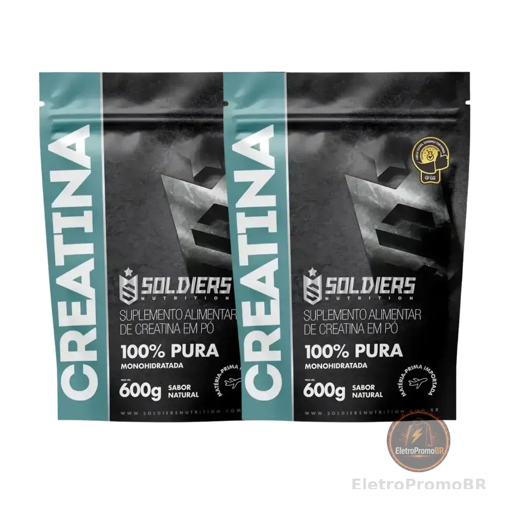 Creatina Monohidratada 1200g Soldiers Nutrition 100% Pura Importada Alta Performance Músculo Treino