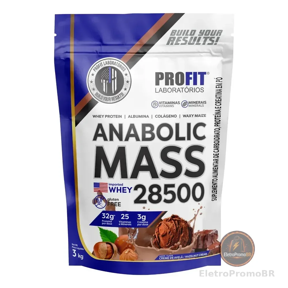 Hipercalórico Anabolic Mass 28500 Creme De Avelã 3kg Profit