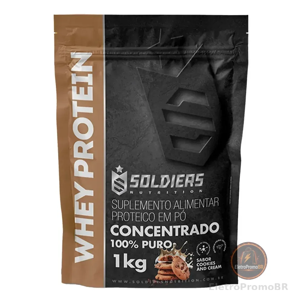 Whey Protein Concentrado 1kg Cookies Soldiers Nutrition Cookies And Cream
