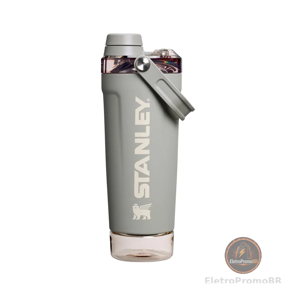 Stanley Garrafa Shaker Activate 591 ml | Copo Shaker de Aço Inoxidável com Isolamento à Prova de Vazamentos | Armazenamento na Base e Tampa de Fluxo Rápido | Shakes de Proteína | Sage Grey