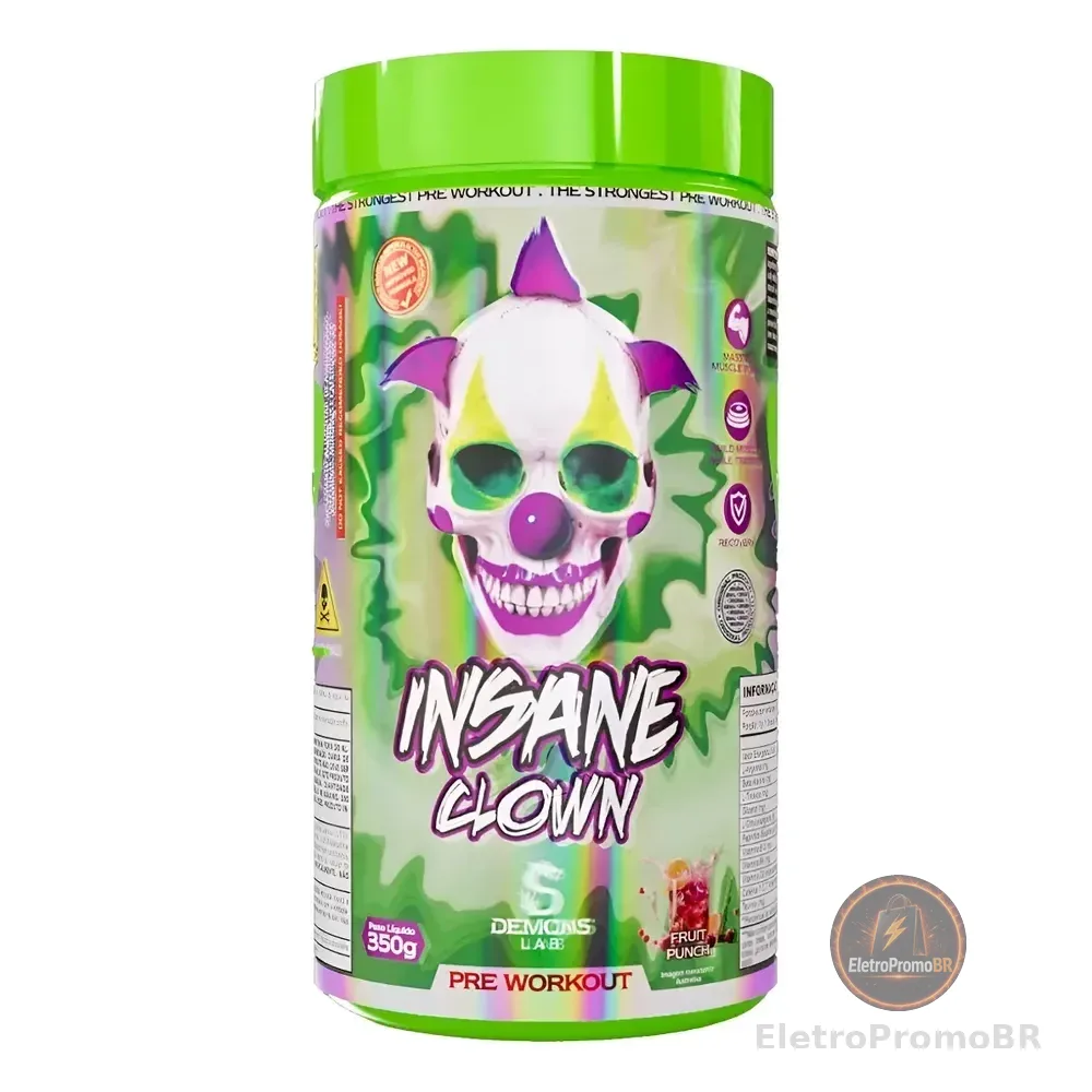 Pre Treino Insane Clown Fruit Punch 350g - Demons Lab Suco De Frutas