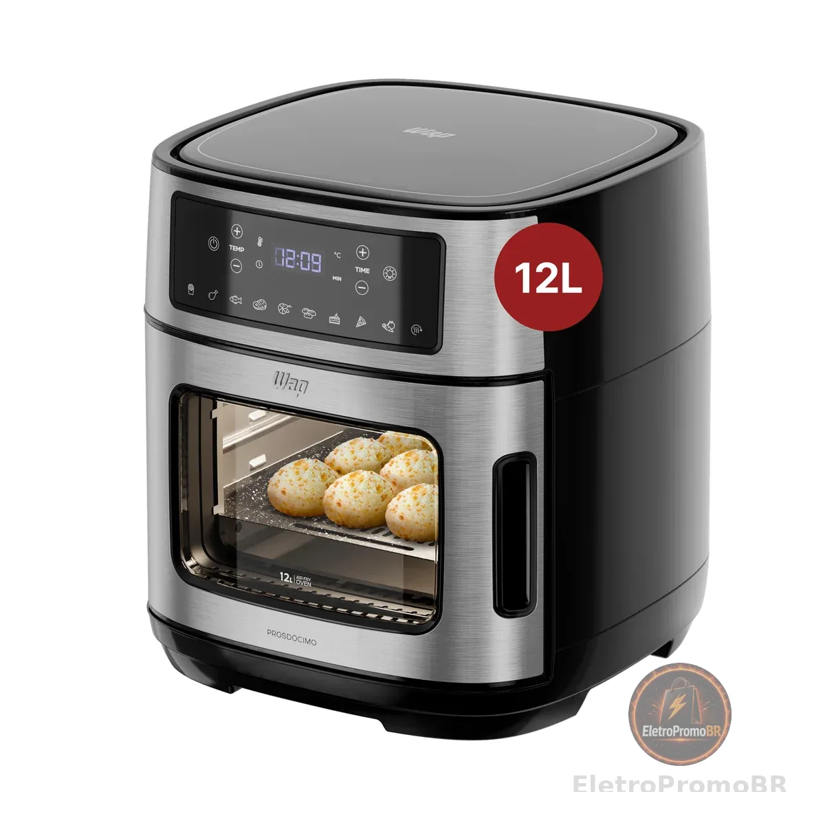 WAP Fritadeira Elétrica Air Fryer OVEN DIGITAL 12 Litros, com 10 Funções, sem Óleo, Antiaderente, 2000W 220V