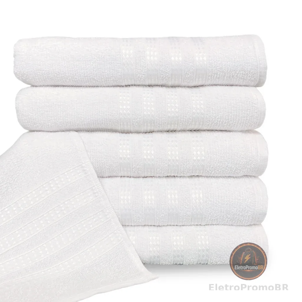 Kit 04 Toalhas Banho Brancas Branco Grande Grossa Macia Topázio
