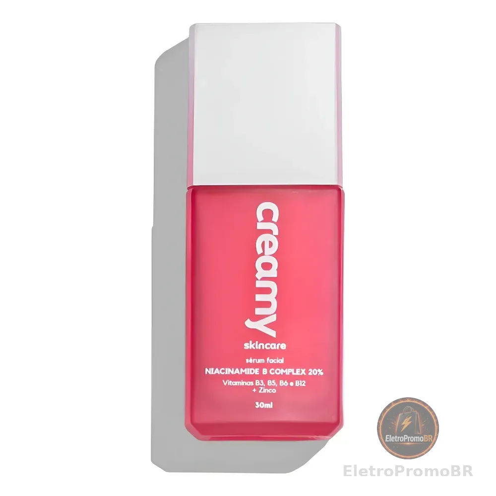 Creamy Skincare Niacinamide B Complex 20% 30ml Uniformiza A Textura E O Tom Da Pele Clareia Manchas Vitaminas B3 B12 B5 B6 E E Zinco Todos Os Tipos De Pele Todo Tipo De Pele Dia/noite