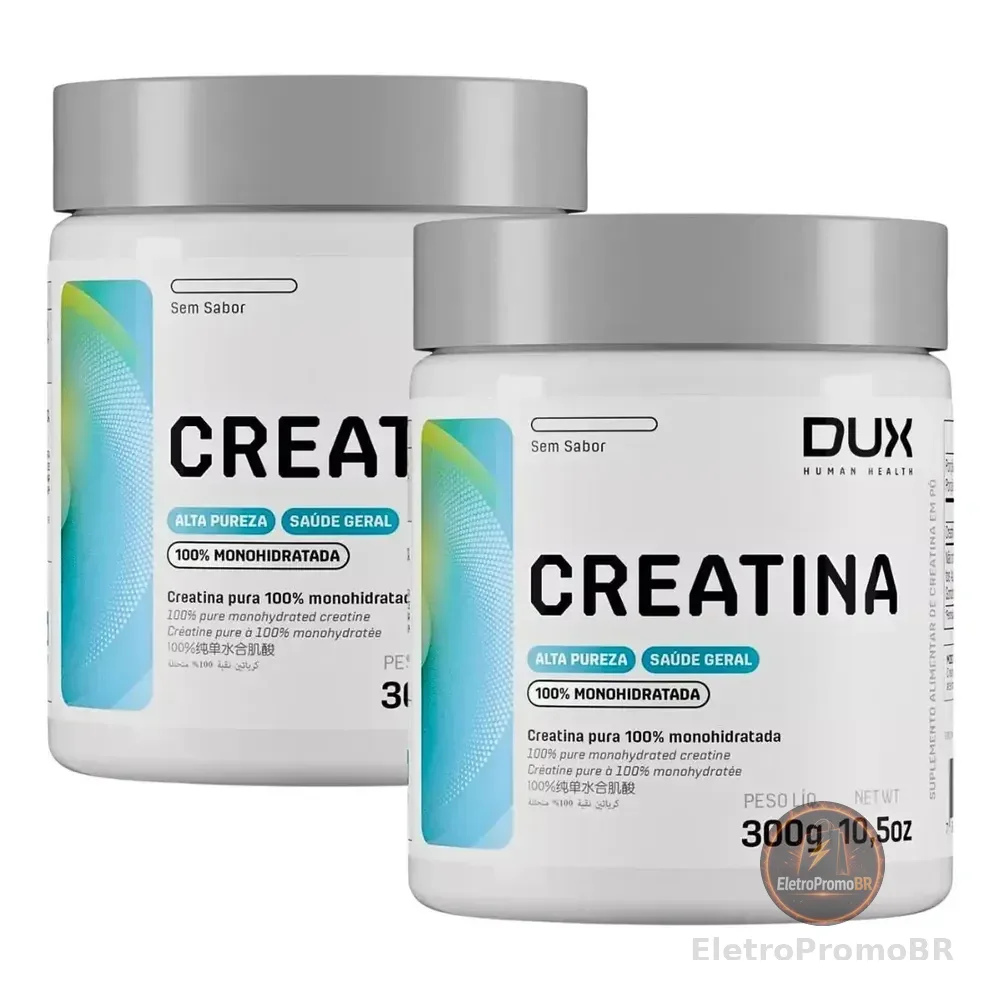 Kit 2 Creatina Monohidratada 300g Qualidade Dux Human Health Sabor Neutro